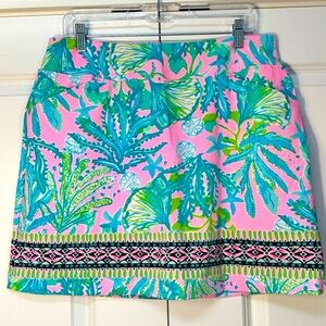 Lilly Pulitzer Tropical LuxLetic Mandevilla Nautical Lined SKORT Resort Chic 12